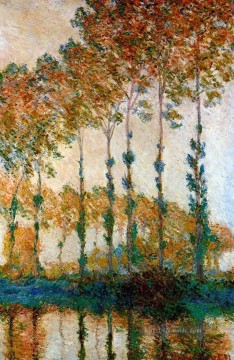 Pappeln am Ufer des Flusses Epte im Herbst Claude Monet Wald Ölgemälde